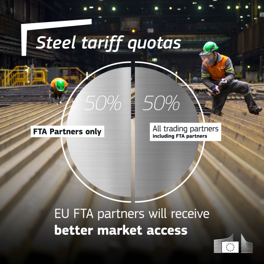 EU dành 50% số lượng hạn ngạch thép cho các đối tác&nbsp;FTA